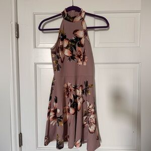 mine Mauve and Peach Floral Halter Dress